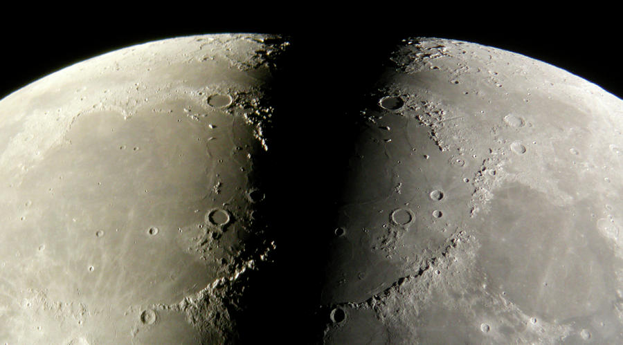 Terminator Photograph - Moons Surface by Pekka Parviainen/science Photo Library