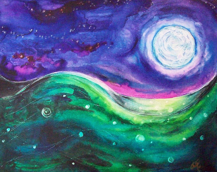 Moonscape Painting by Christy Freeman