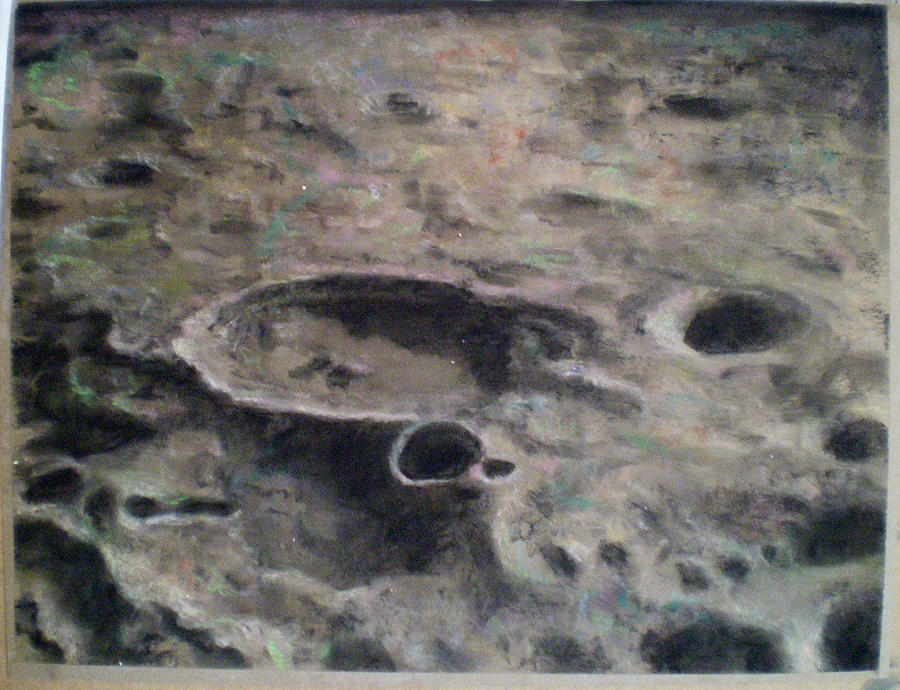 Moonscape Crater Drawing by Paez  ANTONIO