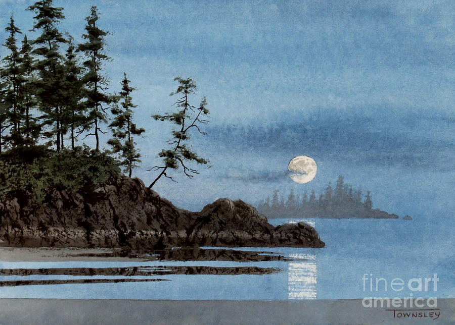 Tree Painting - Moonscape by Frank Townsley