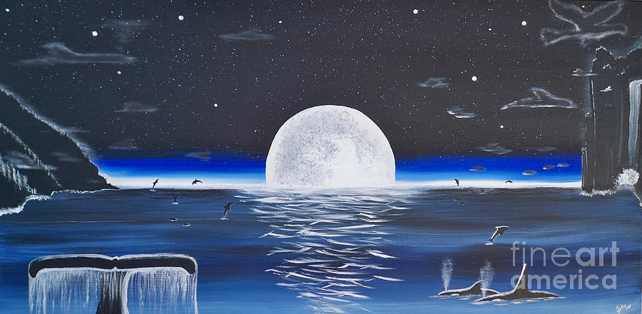 Moonset Painting by A Cyaltsa Finkbonner