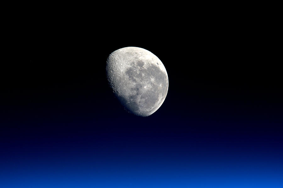 Moonset From The International Space Photograph by Science Source