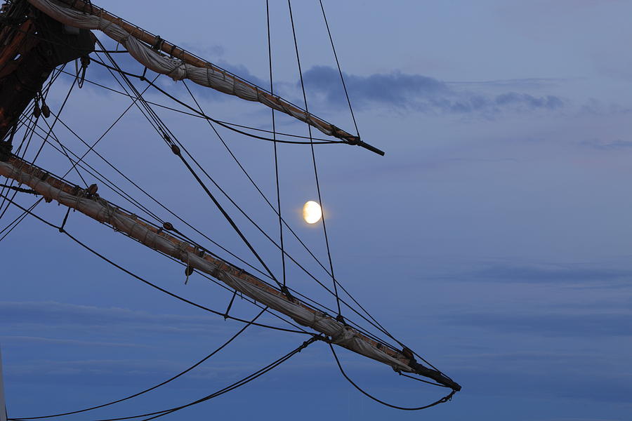 Moonshine and tall ship Photograph by Ulrich Kunst And Bettina Scheidulin