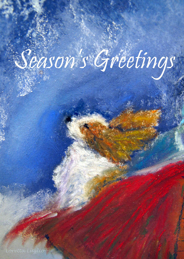 Moonstruck Holiday Card Painting by Loretta Luglio