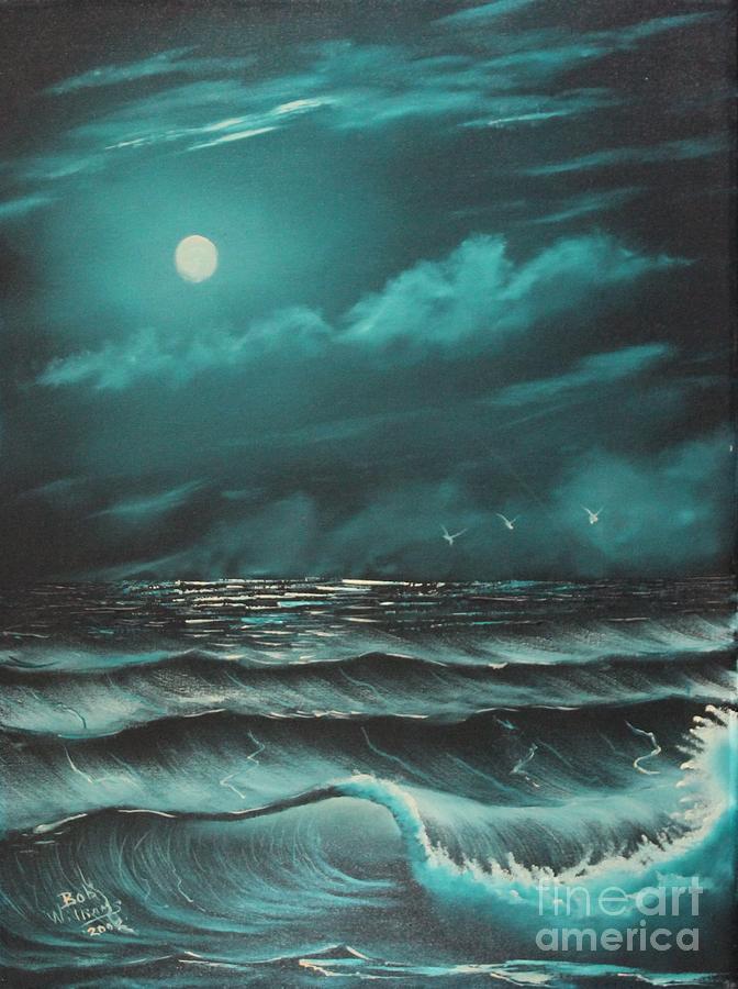 Moonstruck Ocean Painting by Bob Williams
