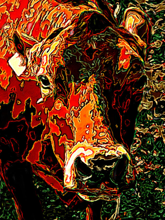 Cow Painting - Moooo-ving Modernism by Bruce Nutting