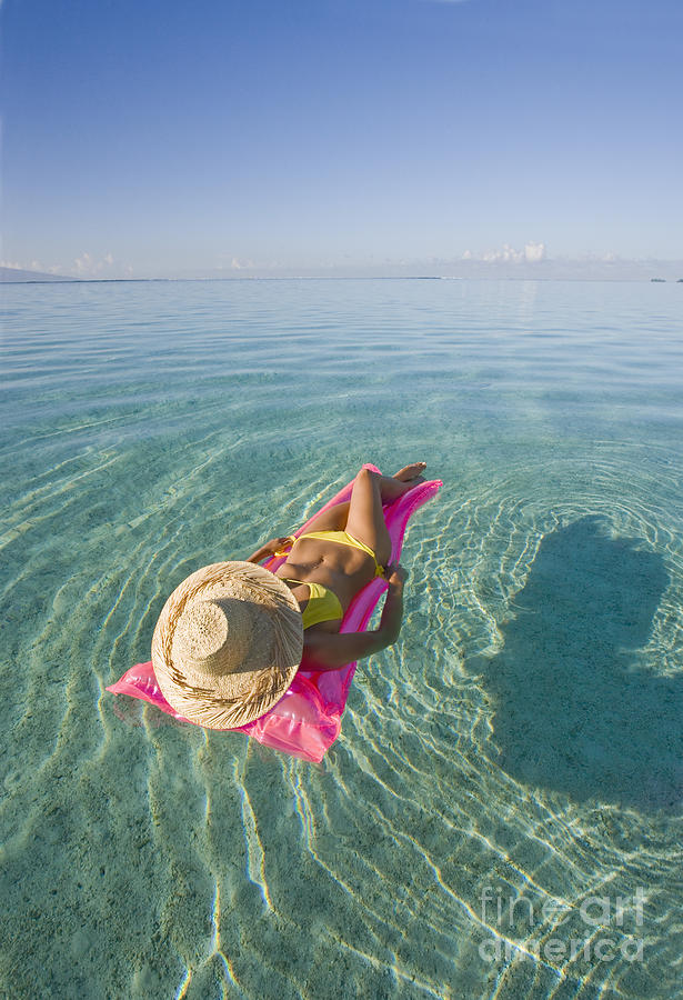 Moorea Woman floating Photograph by M Swiet Productions