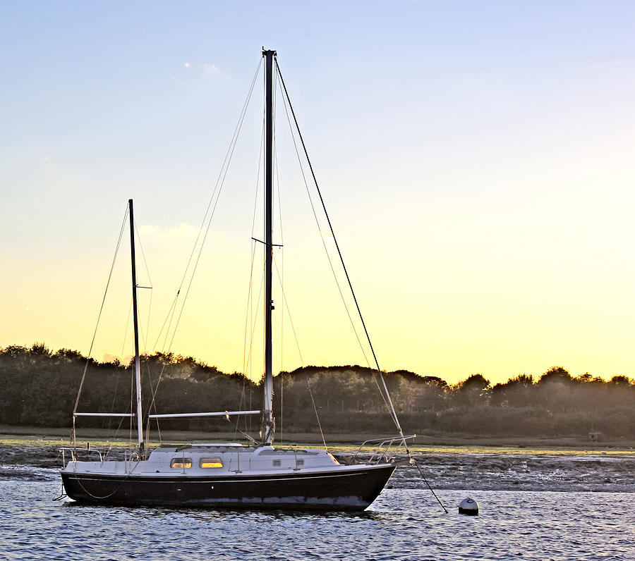 Summer Photograph - Moored at dusk by Colin Porteous