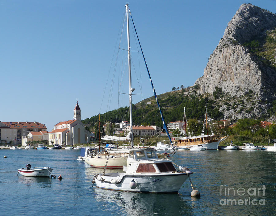 Moored boats - Cetina River - Omis Photograph by Phil Banks