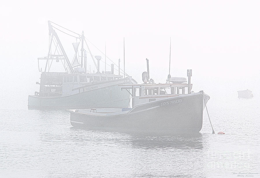 Moored in fog Photograph by Marty Saccone