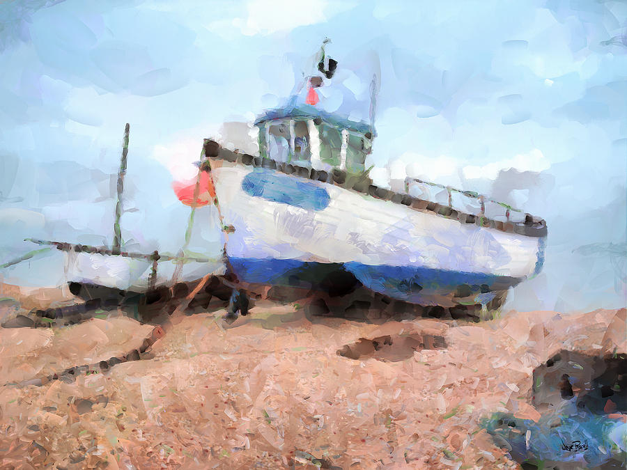Moored Painting by Wayne Pascall