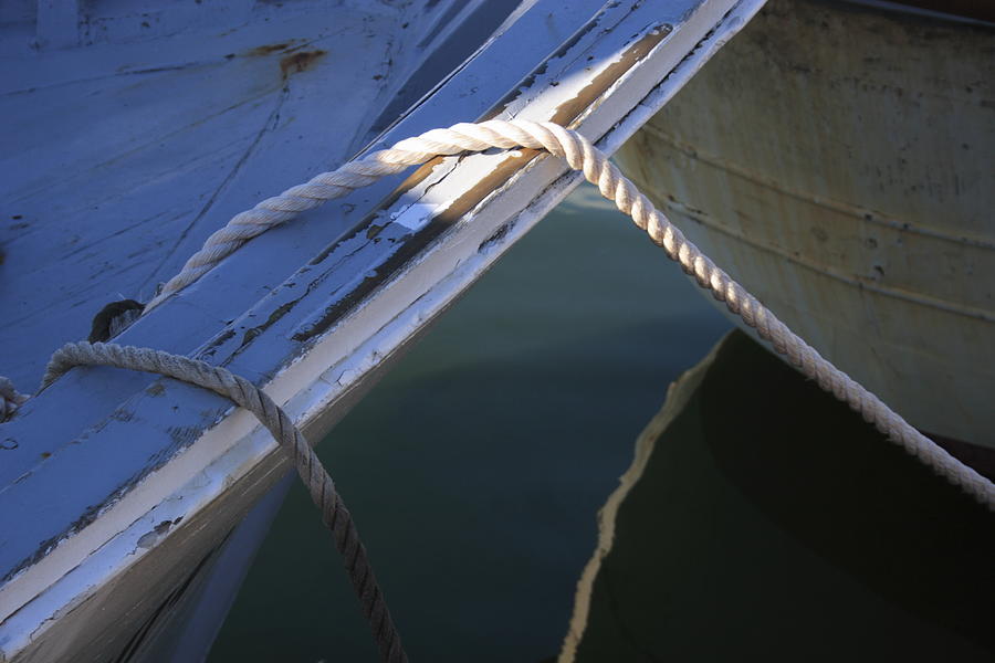 Boat Photograph - Mooring ropes on a fishing boat by Ulrich Kunst And Bettina Scheidulin