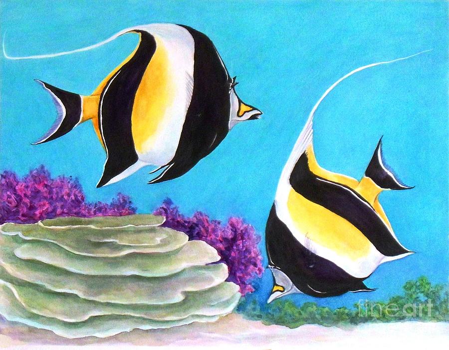 Fish Painting - Moorish Idol by Janet Summers-Tembeli Fish Painting - Moorish Idol by Janet Summers-Tembeli