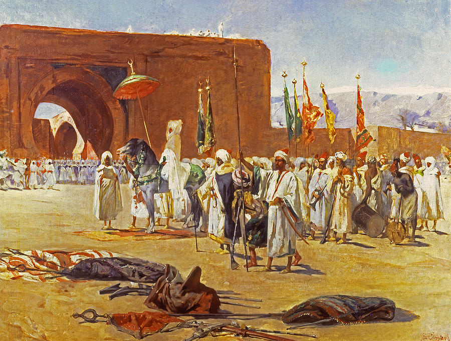 Flag Painting - Moorish Procession by Jean Joseph Benjamin Constant
