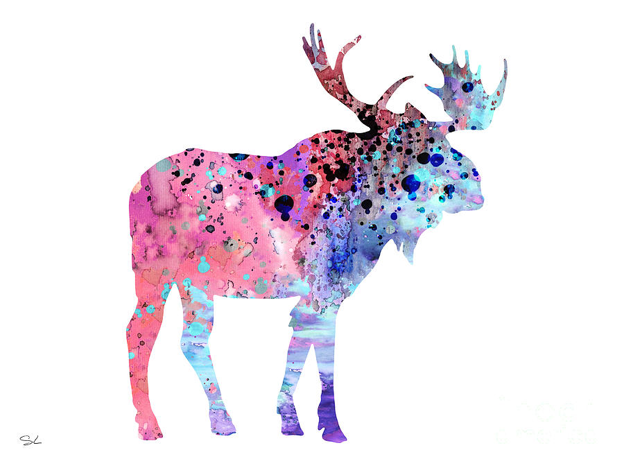 Moose Painting - Moose 2 by Watercolor Girl