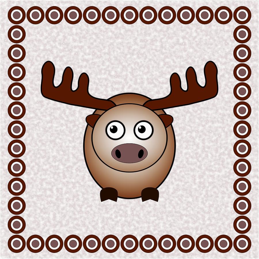 Moose - Animals - Art for Kids Digital Art by Anastasiya Malakhova