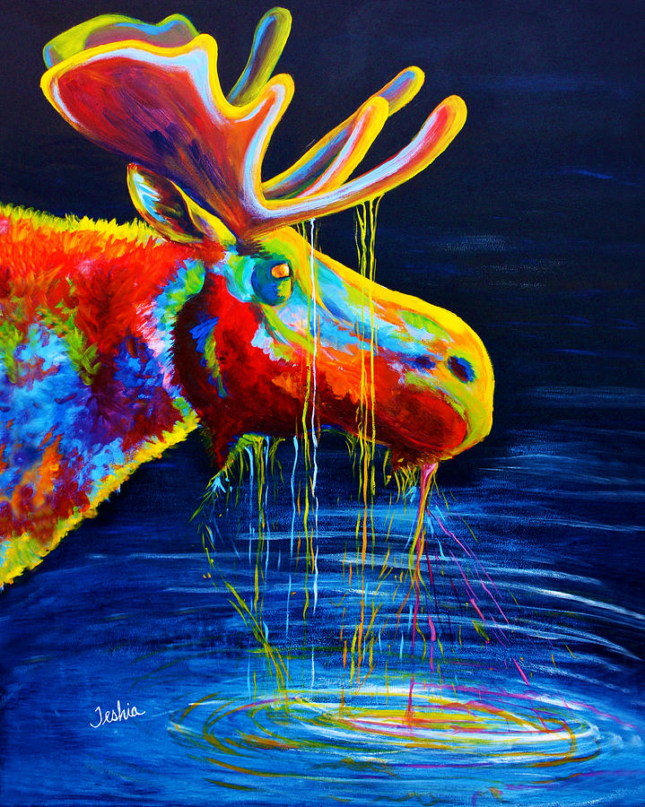 Moose Painting - Moose Drool by Teshia Art