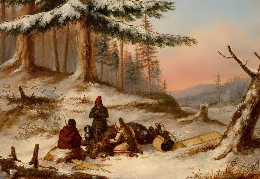 Vintage Painting - Moose Hunters by Mountain Dreams