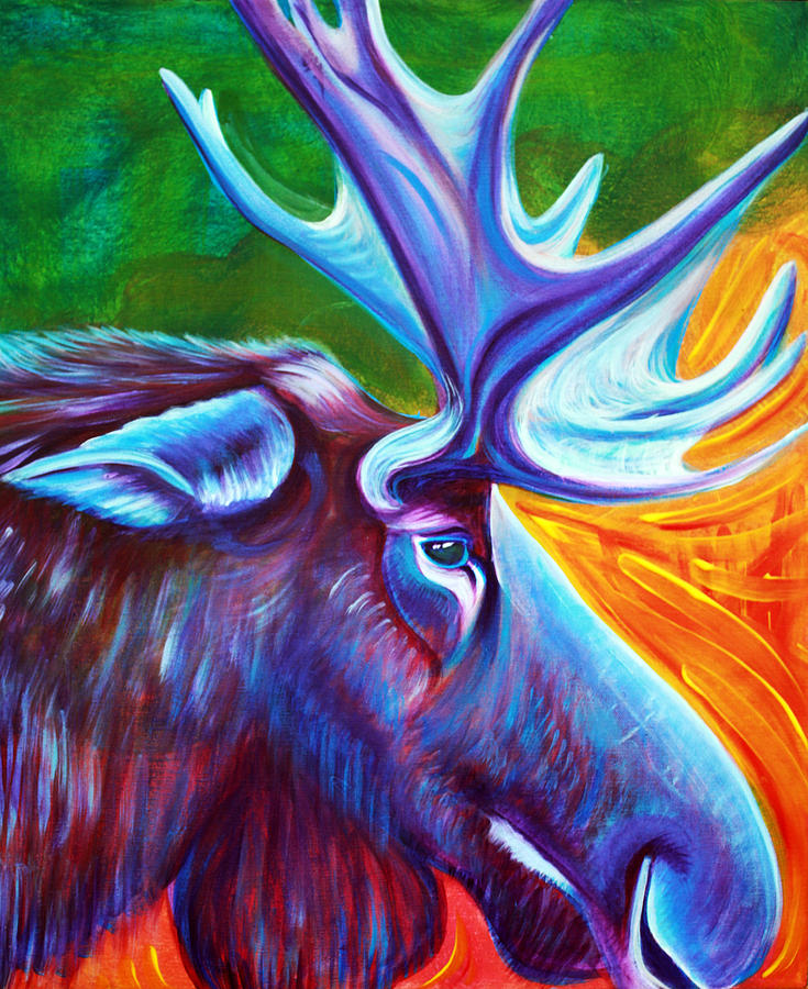 Moose Painting - Moose by Laura Barbosa