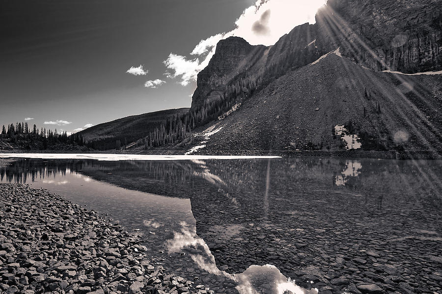 Moraine Lake - Black and White #2 Photograph by Stuart Litoff