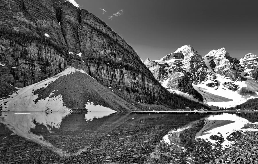 Moraine Lake - Black and White #3 Photograph by Stuart Litoff