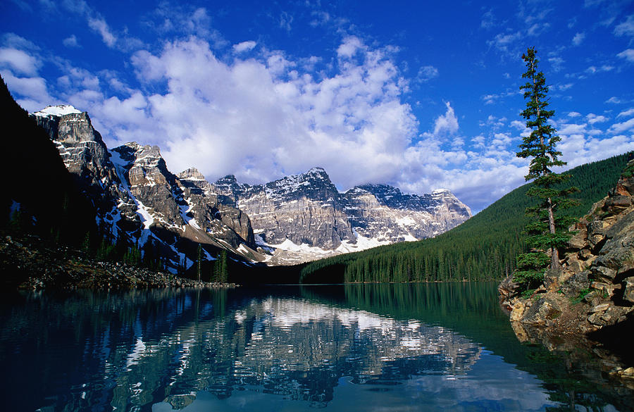 Moraine Lake Surrounded With Mountains Photograph by Ascent/pks Media Inc.