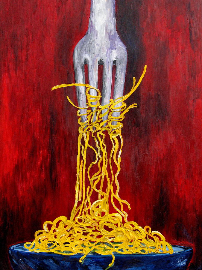 More Pasta Please Painting by Patti Schermerhorn