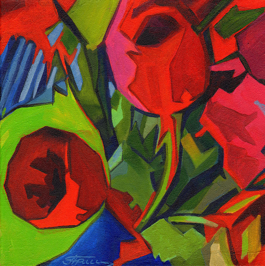 More Red Tulips  Painting by Tanya Filichkin