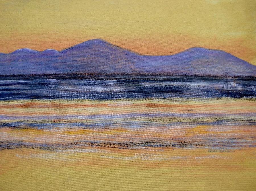 Morecambe Bay Sunset  Painting by Joan-Violet Stretch