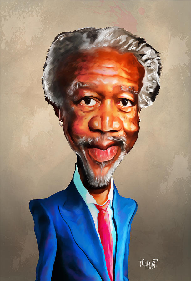 Morgan Freeman Painting by Anthony Mwangi