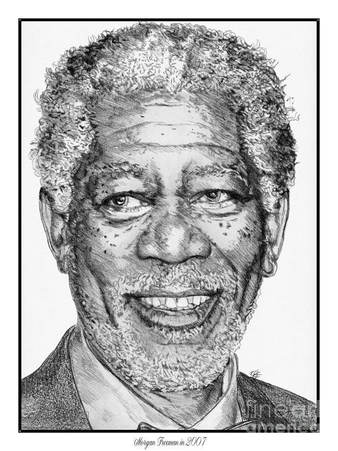 Morgan Freeman in 2007 Drawing by J McCombie