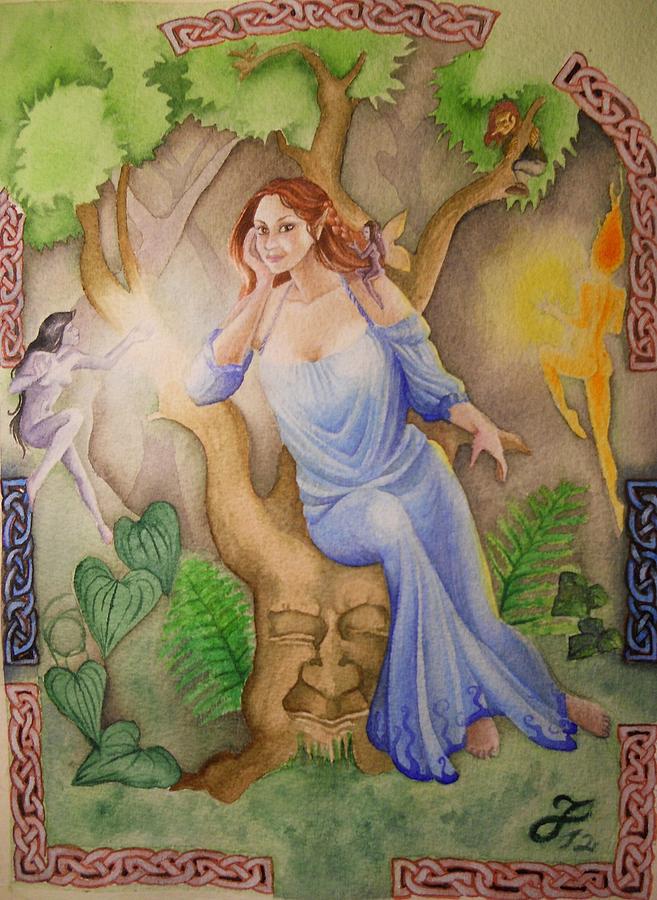 Fairy Painting - Morgana queen of the woods by Fabiola Bonghi