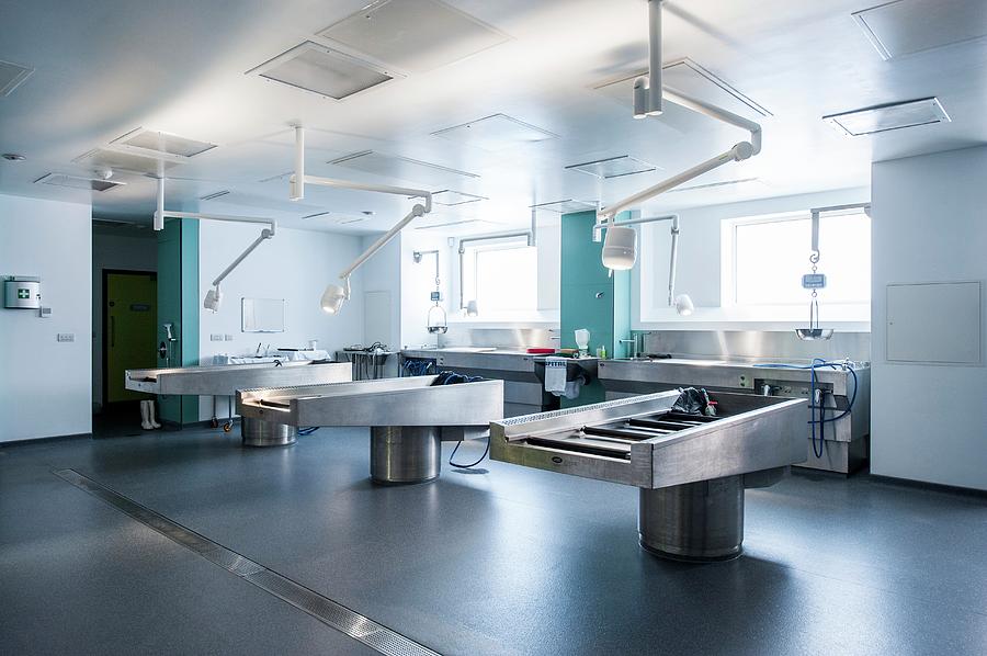 Dissection Table Photograph - Morgue Autopsy Area by Dan Dunkley