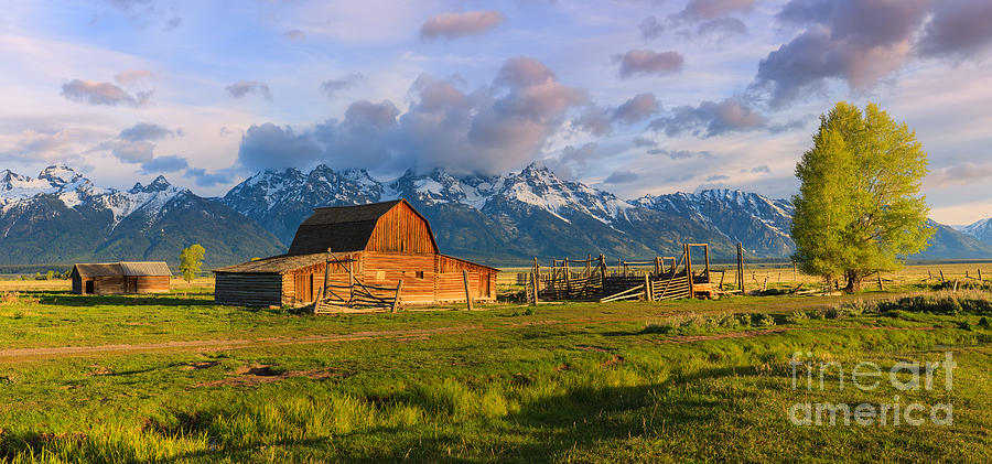 Mountain Photograph - Mormon Row Barn Grand Teton N.P by Henk Meijer Photography