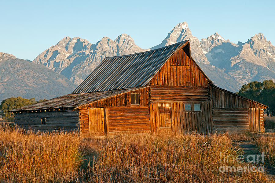 Mormon Row Barn The Tetons Grand Teton National Park Photograph by Fred Stearns