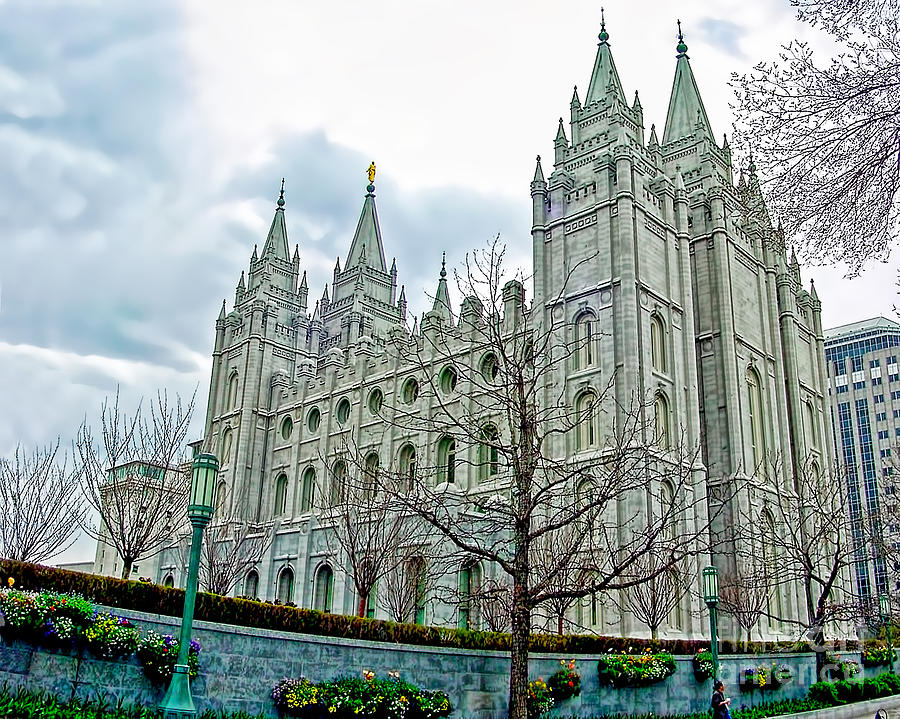 Mormon Temple in Early Spring Photograph by Gary Holmes