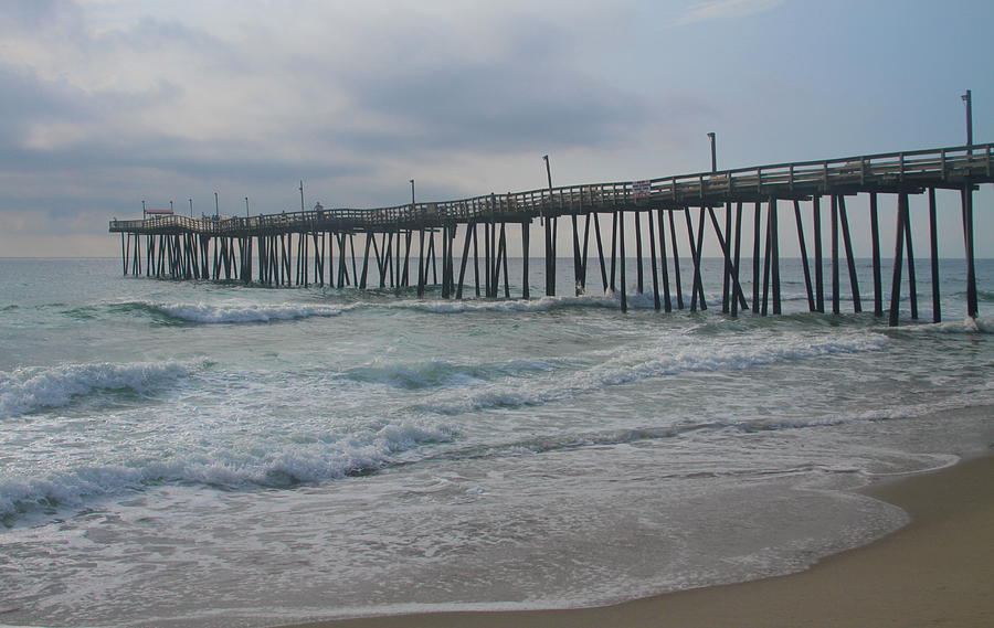 Landscape Photograph - Morning at Rodanthe Pier 14 by Cathy Lindsey