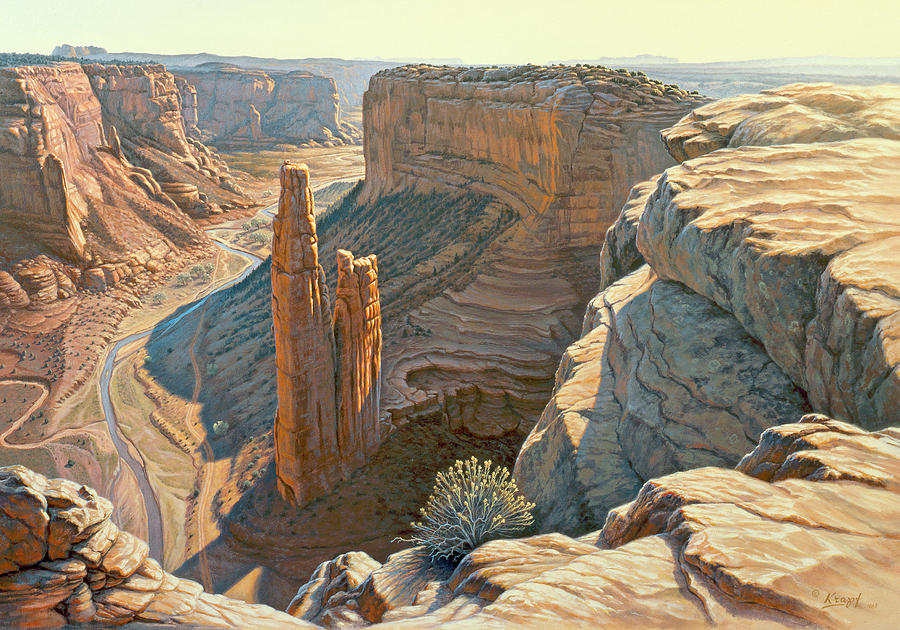 Landscape Painting - Morning at Spider Rock by Paul Krapf