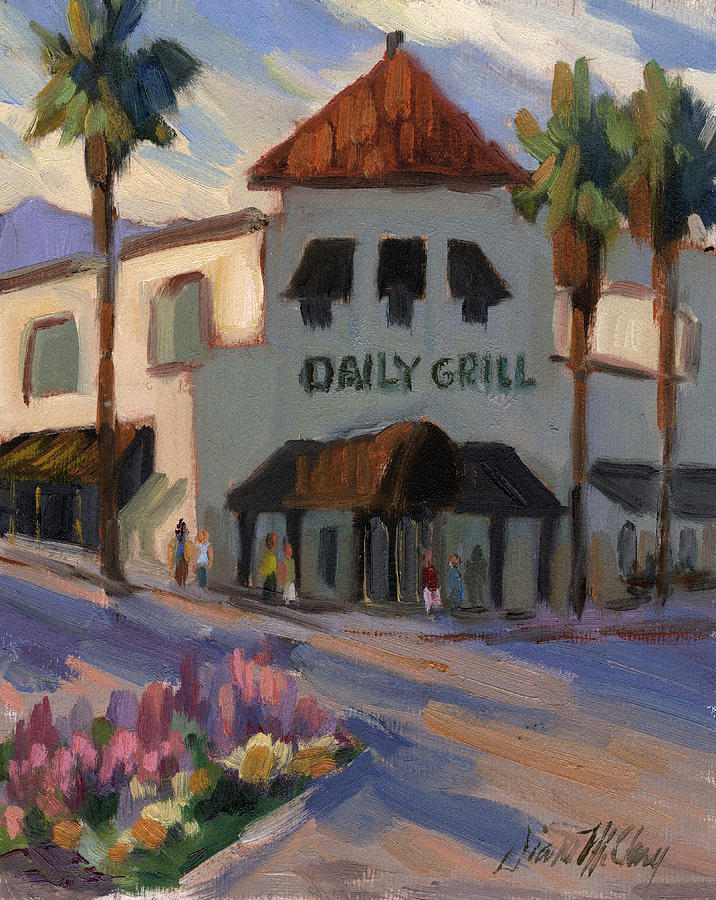 Morning at the Daily Grill Painting by Diane McClary