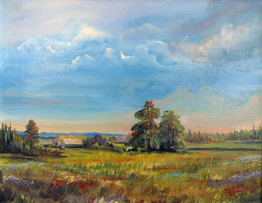 Farm Painting - Morning at the Farm by Dorothy Maier