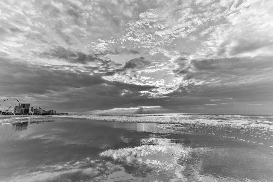 Morning Beach BW Photograph by Jimmy McDonald