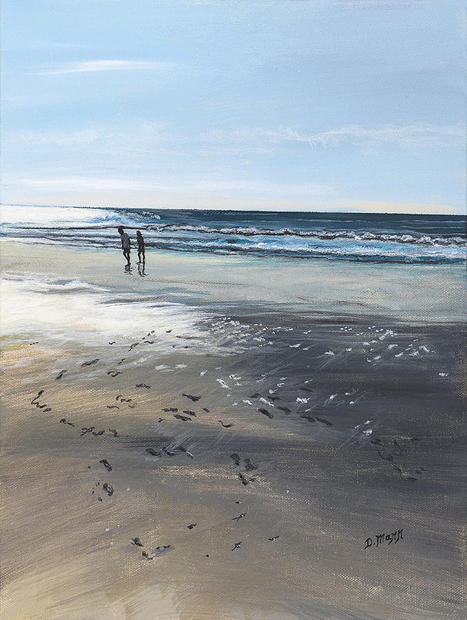 Beach Painting - Morning Beach Walk by Donna Mann