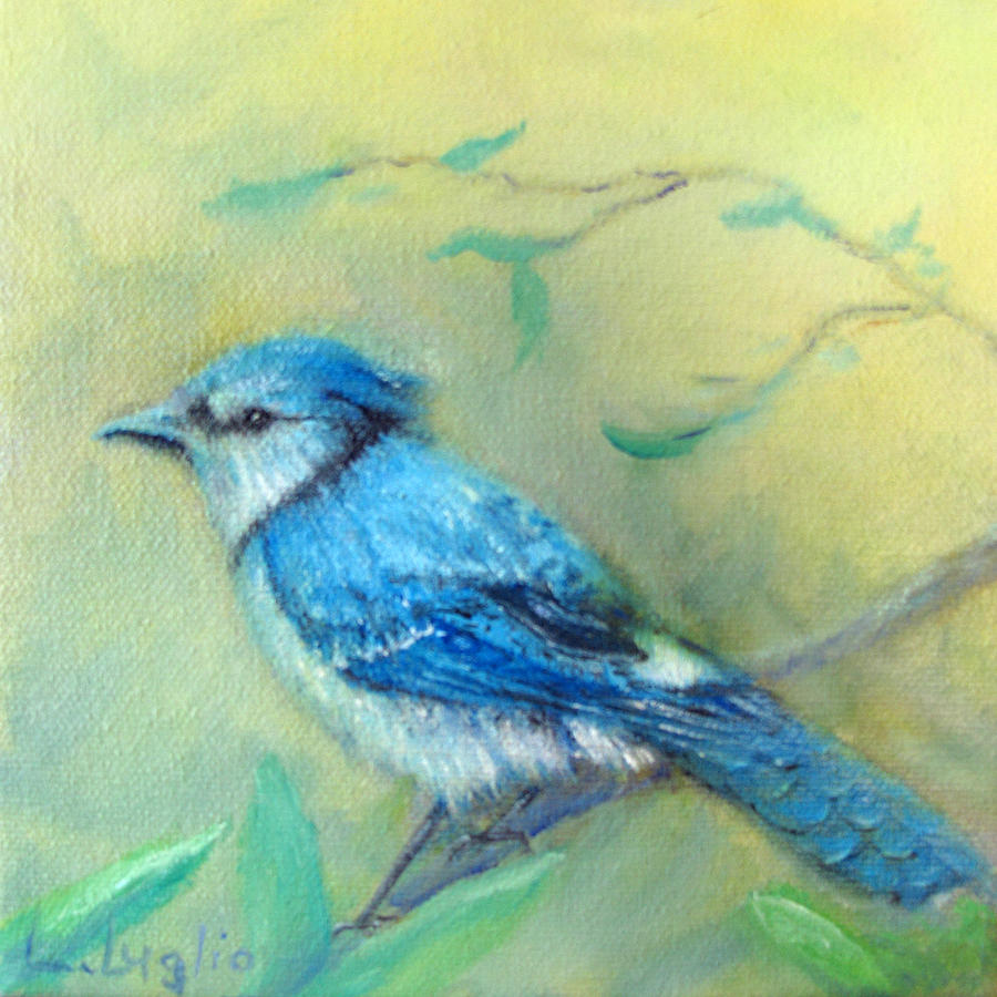 Morning Blue Jay Painting by Loretta Luglio