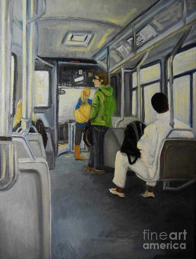 Morning Bus Painting by Reb Frost