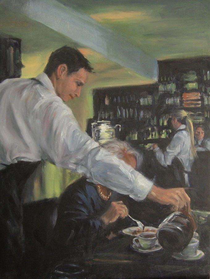 Morning Coffee Painting by Connie Schaertl
