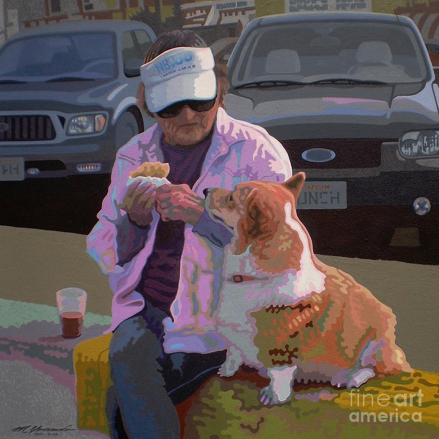 Dog Painting - Morning Coffee v.4 by Max Yamada