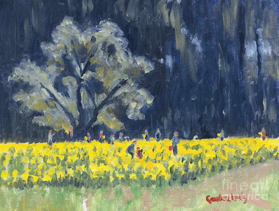 Morning Daffodil Tree Painting by Candace Lovely