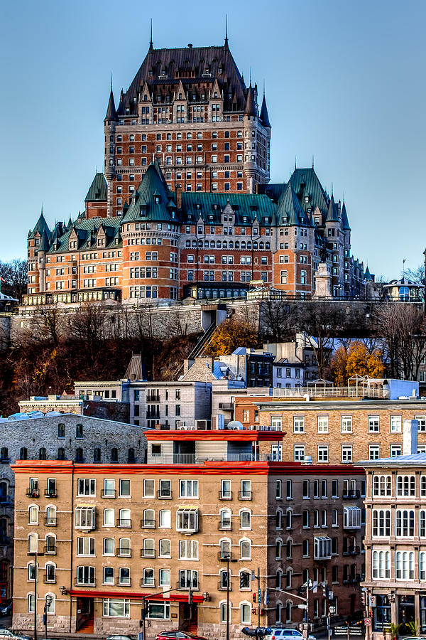 City Photograph - Morning dawns over the Chateau Frontenac by Bill Lindsay