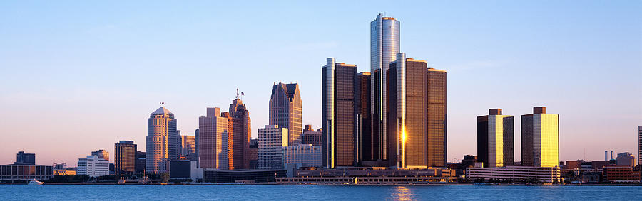 Detroit Photograph - Morning, Detroit, Michigan, Usa by Panoramic Images