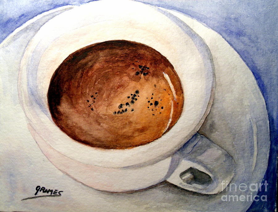Coffee Painting - Morning Espresso by Carol Grimes
